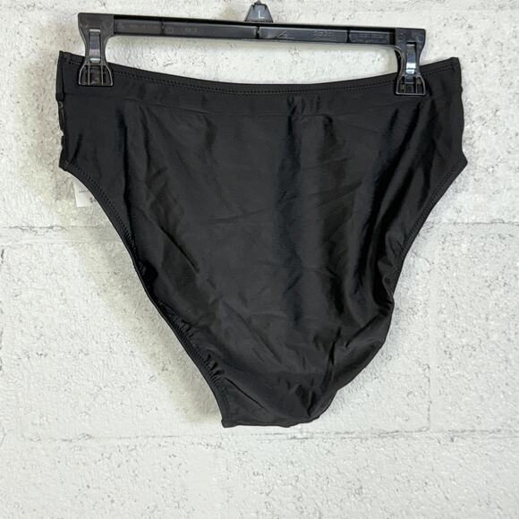 Bar III Women's Natural Beauty High Leg Bikini Bottoms black Medium - Picture 5 of 8